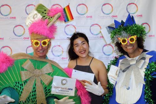 Jessica Lee of Queer Asian Women+ (QAW+) receives a Rainbow Grant for the group's craft and parenting workshop.